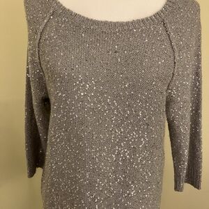 Ann Taylor Women’s Silver Sequin Top Size M